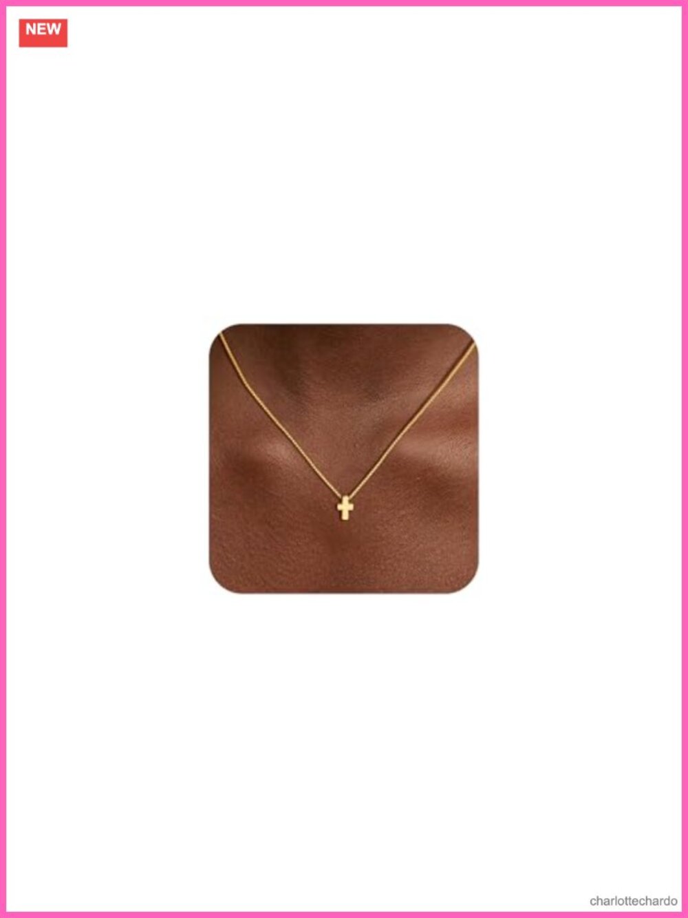 14K Gold Plated Cross Necklace Dainty Pendant 18-20" Adjustable